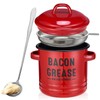 ONEARF Bacon Grease Container with Strainer - Large 46OZ Red