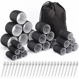 shynek Hair Curlers Set with 24 Rollers (6 Jumbo, 6 Large, 6 Medium, 6 Small)