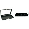 FindingKing Black Glass Top Jewelry Case w/ Black Velvet Display