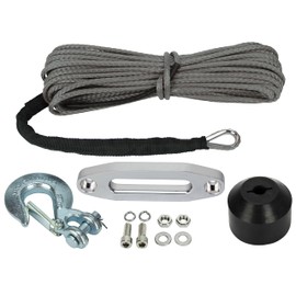 Extreme Max 5600.3103 The Devil's Helper Complete Synthetic ATV Winch Rope Kit - Gray