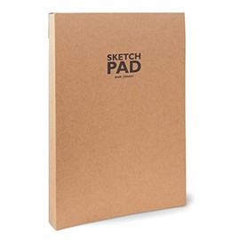 Sketchbook Honsell 34504 Sketchpad Kraft Sketch Pad Glued Top DIN A4 120 Sheets 100 g/m² Robust Recyclable Kraft Paper Made of Unbleached Natural Fibres