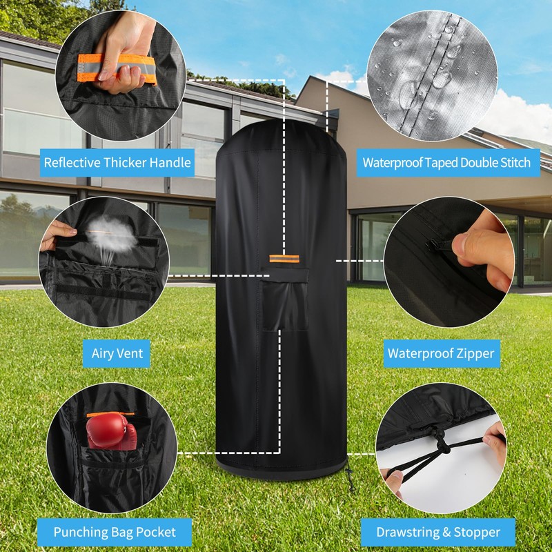 Free Standing Punching Bag Cover Outdoor Waterproof, 420D Oxford Full