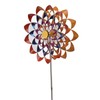 Outdoor 3D Windmill Colourful Exquisite Metal Wind Spinner with Ground