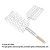 Corn Grilling Basket Stainless Steel Beech Wood Handle Even Heat