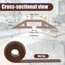Eapele 10 ft Floor Cord Cover Heavy Duty Cable Protector, Cord Covers for Wires on Floor, Floor Cable Cover Easy to Unroll Prevent Trip Hazard for Home Office or Outdoor Settings (Brown)