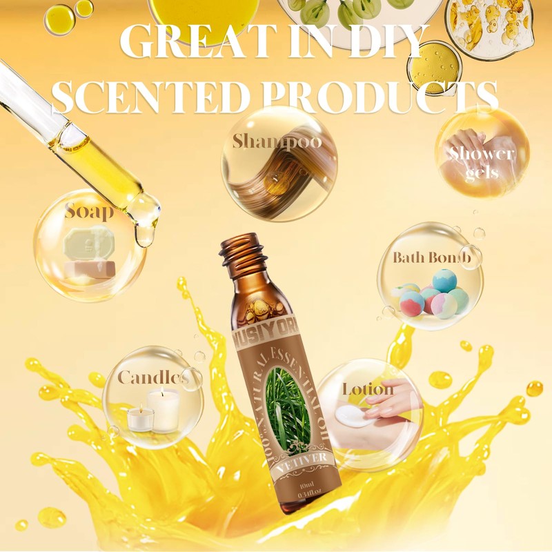 wusiyork Vetiver Essential Oil 10ML - 100% Pure and Natural