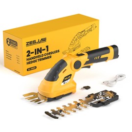 ZEGJAW 7.2V Cordless Hedge Trimmer & Grass Shears, 2 in 1 Electric Handheld Shrub Trimmer, Lightweight Rechargeable Bush Trimmers for Yard, Lawn, Garden