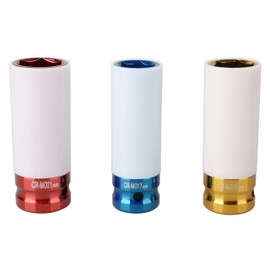 1/2-Inch Drive Metric Extra Thin Wall Deep Wheel Protector Impact Socket Set, 3 Size, 17, 19, 21 mm