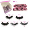 Ellazzle False Eyelashes 20 Pairs Mink Eyelashes Wispy Lashes 15mm