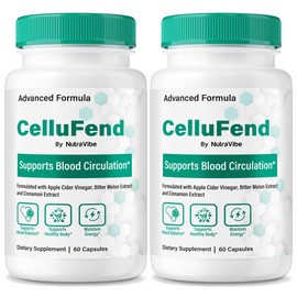 (2 Pack) CelluFend – Premium Cellu Fend Formula with Natural Ingredients to Help Sustain Stable Levels, Balance & Circulatory Wellness, Clean Easy-to-Swallow Pills, Just Take 2 Daily (120 Capsules)