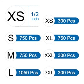 4200 Pcs Size Stickers for Clothing XS-XXXL, Wmiwulien 1/2" 28 Sheets Self Adhesive Labels, Round Black Apparel Size Label Stickers for T-Shirts Trousers Skirt Retail Home