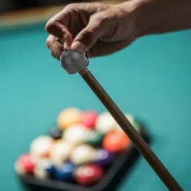 Chazcool 2 PCS Non Slip Cue Tip Chalk, Billiard Chalk Holder with Cord, Pool Chalk Holder, Billiard Pool Cue Chalk Holder for Snooker Pool