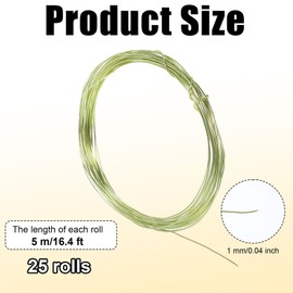 25 Rolls Colored Aluminum Jewelry Wire, 18 Gauge Stainless Steel Thin Beading Craft Wire for Jewelry Making, 1mm Bracelet Artistic Floral Craft Wire Bendable, Bead Copper Wrapping Kit Rust-Proof