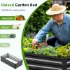 Docred Galvanized Raised Garden Bed Planter Box with Arch Trellis