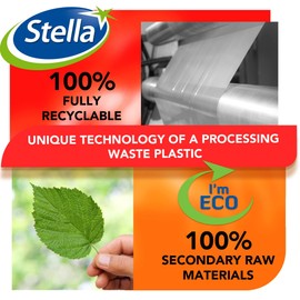 Stella Pack Trash Bags - Pack of 40-60 Liter Capacity - Hygienic Protection - Odor Control & Absorbing - Tear Resistant & Eco-Friendly Trash Bags - Strong Bag with Drawstring Closure - Silver Color