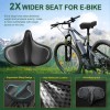 Gineoo Oversized Bike Seat Extra, Wide Comfort Pure, Memory Foam