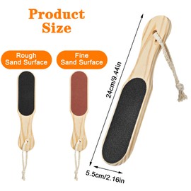 Andibro Foot File Callus Remover with Wood Handle, Double Sided Pedicure File, Professional Foot Scrubber Foot Rasp Heel Scraper Dead Skin Remove Pedicure Tools for Feet Hands Body Care