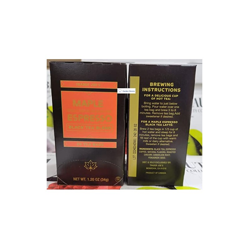 Trader Joe's Maple Espresso Black Tea Blend 1.20oz 34g (Two
