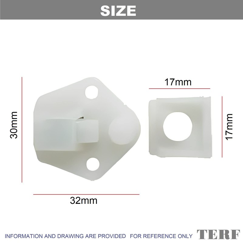 TERF® Peglock Style Cupboard Cabinet Door Catch White Nylon Spring