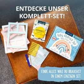 Amari® Plaster Cast Set Baby Hand and Foot - Imprint Set Baby with Picture Frame - Baby Gift - Footprint Baby Handprint Set, Baby Accessories, Newborn Gift, Baby Shower