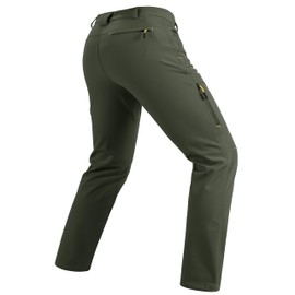 TACVASEN Fleece Lined Insulated Work Softshell Waterproof Windproof Ski Hiking Pants Snow Winter Outdoor Fishing