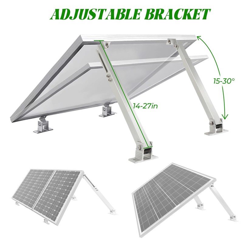 2 Sets Solar Panel Tilt Mount Brackets, 14-27IN Adjustable Solar