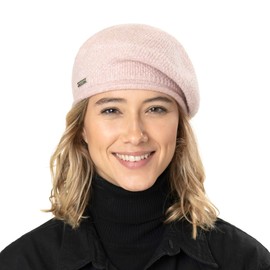 Seeberger Beret Hat with Rolled Edge Women's Basque Winter Basque (One Size - Pink), pink