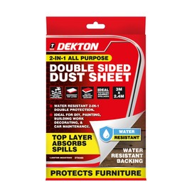 Dekton Double-Sided Dust Sheet – Heavy-Duty, Reusable Dust Cover for Protection During Renovation | Water-Resistant, Tear-Resistant Fabric | Ideal for Floors, Furniture & Surfaces