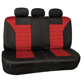 FH Group Car Seat Covers 3D Air Mesh - Universal Fit, Low Back Seat Cover, Airbag Compatible, Split Bench Rear Seat, Washable Seat Cover for SUV and Sedan, Rear Set Red