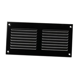 Black 8x4 inch Steel Vent Cover with Insects Screen - Sidewall and Ceiling - Outside Dimensions: 7.87"w X 3.94"h