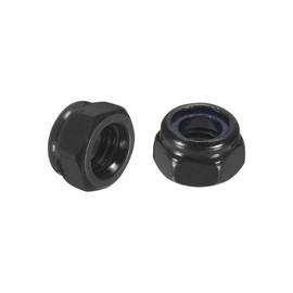 sourcing map 10Pcs M5 x 0.8 Nylon Insert Hex Lock Nuts, 304 Stainless Steel Self-Locking Nylon Insert Stop Nut for Industrial Construction Fasteners, Black&Blue