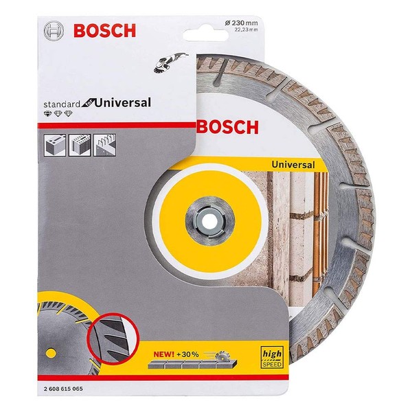 Bosch Professional 1x Standard for Universal Diamond Cutting Disc (for Concrete, Tile, Metal, Ø 230 x 22.23 x 2.6 mm, Accessories for Angle Grinders)