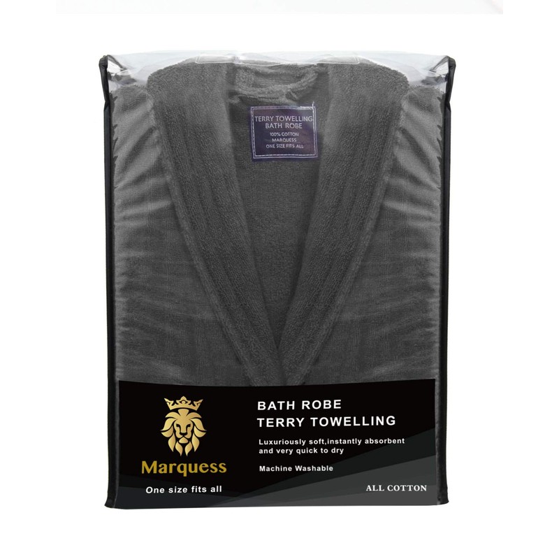 Marquess All-Cotton Bathrobe Thick Plush Cloth Housecoat Terry Toweling for