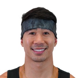 Hydra2 Headbands for Maximum Sweat Diversion | Lightweight and Breathable Headband Design for Athletes, Running, Gym, and Outdoor Workouts | H2 Flatweave, Digi Camo Black