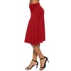 EXCHIC Women's Elastic Waist Plain A-Line Yoga Skirt - red,