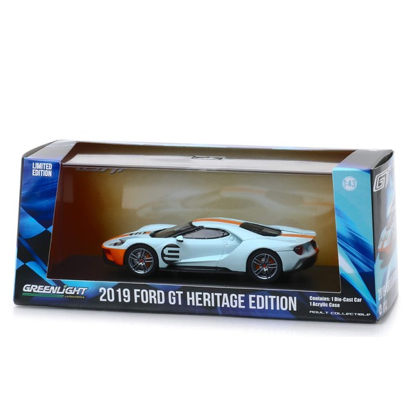 Greenlight 86159 1: 43 2019 Ford Gt - Ford Gt Heritage Edition - #9 Gulf Racing Gulf Oil Color Scheme - New Tooling