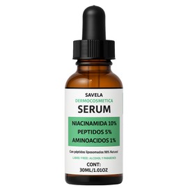 Serum Niacinamida 10%, Peptidos 5% y Aminoacidos 1%, 30ml, Hidratante, Reduce y Previene signos de la edad
