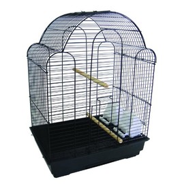 YML A1704 Bar Spacing Shell Top Bird Cage, Black