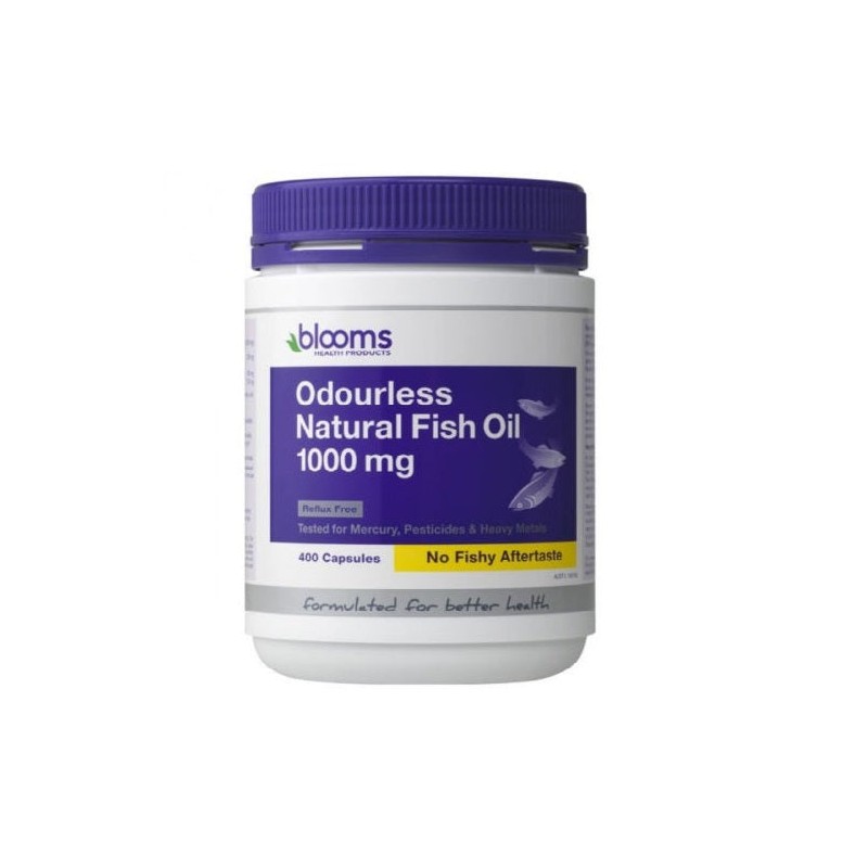 Blooms Odourless Omega 3 400Caps Natural Fish Oil 1000mg Fish