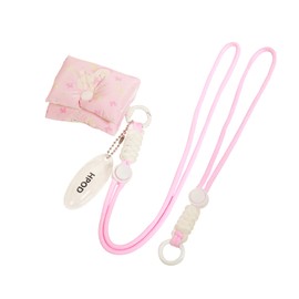 HPOD Compatible with AirPods Pro Case Cover,Fashionable and Trendy Down Cotton Padded Quilted Headphone Bag with 2 Portable Rope Compatible for Airpods Pro and Airpods 3 Case (Pink Butterfly Lamb)