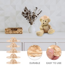 VILLCASE Mini Straw Hats, Dolls Mini Hats Tiny Straw Hats, Miniature Knitting Hat, Doll Sombrero Hats for DIY Craft Decoration Jewelry Accessories, 5pcs