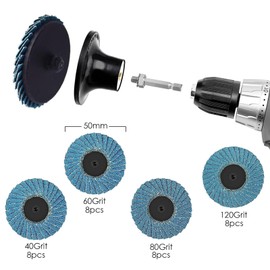 Pack of 32 Flap Discs, Flap Disc, 2 Inch Sanding Discs Grit 40/60/80/120 Flap Discs for Polishing Deburring (50 mm)