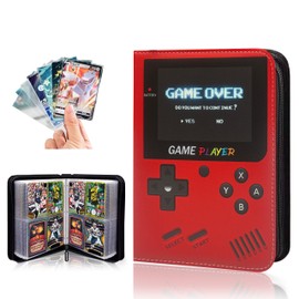 Card Binder for Pokémon - 4-Pocket Sleeves for Pokemans Cards Binder and PCTG Binder, Holds 400+ Cards-Includes 100 Extra Card Sleeves(Red)