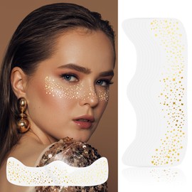 ZXCVBN Freckle Tattoos For Women,Glitter Freckles Face Tattoo,Sparkle Makeup Patches, Freckles Beauty Face Freckles Waterproof Fake Freckle for Holiday Dance Music Party Makeup.10PCS