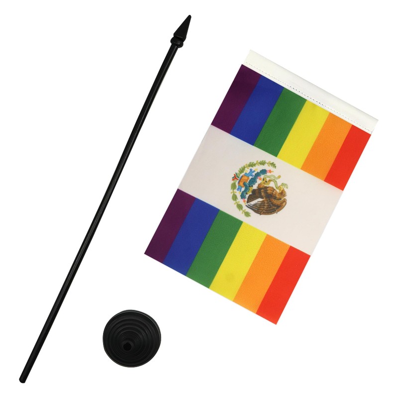 AZ FLAG Table Flag Mexico Rainbow 21 x 14 cm