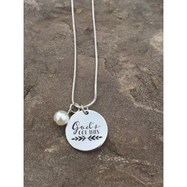Dirt Road Diva "GOD'S GOT THIS" Charm Necklace on 20" .925 Sterling Silver Chain Gift Boxed