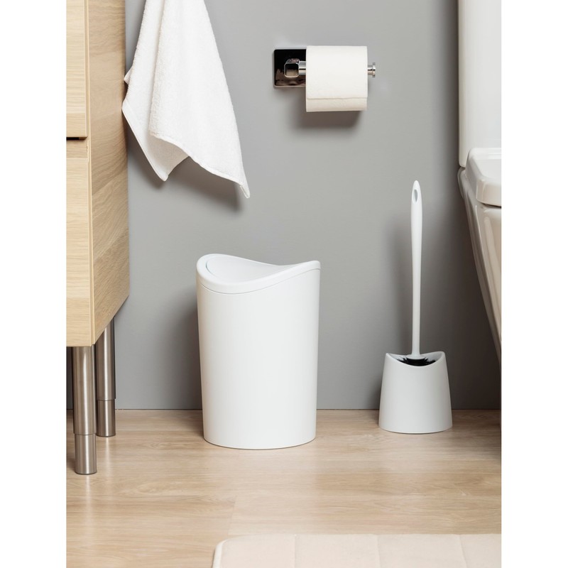 TATAY Bathroom Bin with Tipping Lid, 6L Capacity, Made of