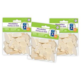 Wood Shapes – Wood Shapes for Crafts Wooden Craft Shapes Unfinished Wooden Shapes Discs Cutouts Approx. 150 Pieces