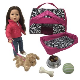 The New York Doll Collection E137 The Complete Puppy Dog Play with one Piece Set of Multi-Color Perfect Toy for 18 Inch Dolls or Accessories