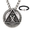 Gungneer Sigil of Lucifer Necklace Satanism Symbol Pendant Stainless Steel